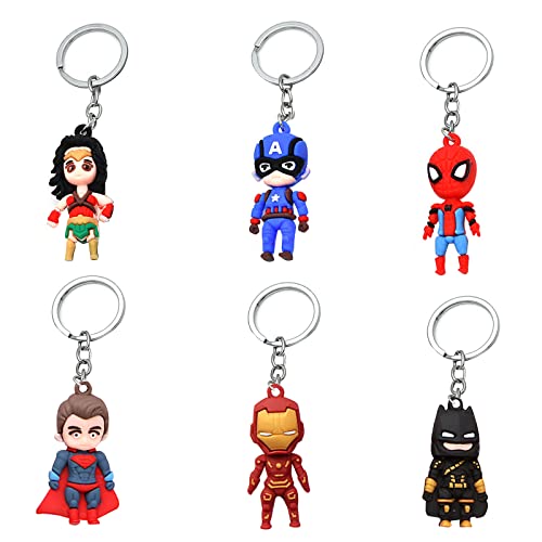 Porte Clef Marvel,12 Pièces Super-hero Keychain,Super héros Porte-Clés,Avengers Porte Cléf,Porte clé Super hero,Porte cle Marvel,Porte Clé Captain America pour Cadeau d'anniversaire Enfants