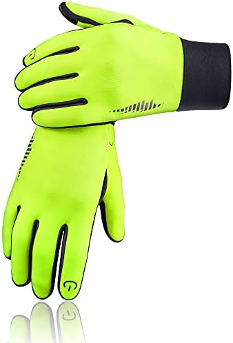 （02:30時点） SIMARI 防寒手袋 防寒グローブ 自転車グローブ 手袋 タッチパネル対応 裏起毛 保温 撥水加工 サイクル バイク ランニング スポーツ 登山 通勤通学 3D立体 耐磨耗性 春 秋 冬用 メンズ レディース ユニセックス（グリーンM）