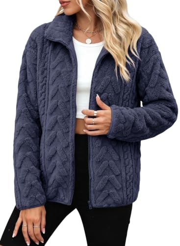 Image of Dokotoo Winter Fleece Jacket for Women 2026 Zipper Casual Coat with Pockets