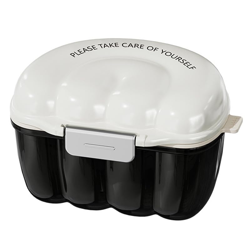 AARAINBOW Estuche limpiador de retenedores, caja de baño a prueba de fugas con cesta coladora, contenedor de dentadura 2 en 1 para viajes,