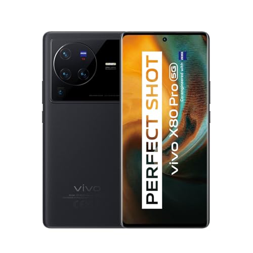 VIVO X80 Pro 5G Smartphone, 12 GB RAM + 256 GB ROM,50 MP ZEISS-Optik,Android 12-Mobiltelefon,6,78 Zoll AMOLED-Display,4700 mAh-Batterie, 80-W-FlashCharge Dual SIM-Handy