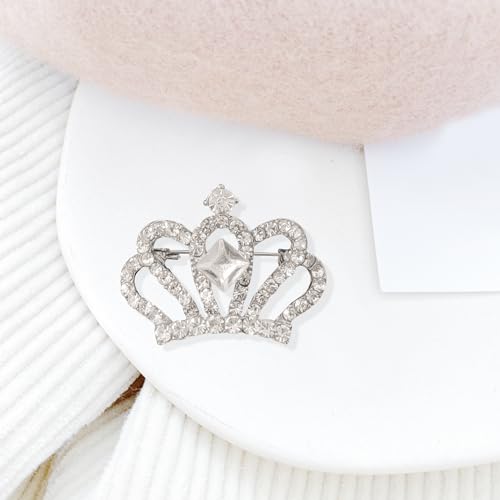 Image of GBAHFY Crystal Rhinestone Princess Queen Crown Brooch Pin for Women - Tiara for Wedding Party Banquet Birthday