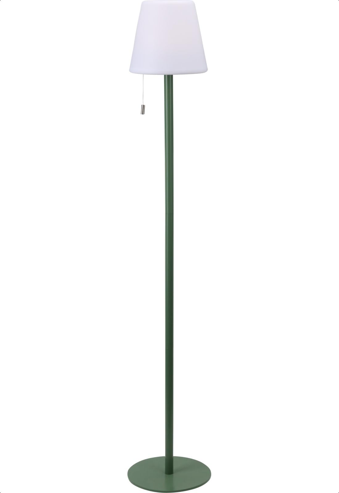 idooka Outdoor Standing Lamp – USB Rechargeable LED Lamp with Warm White, Soft, Colour Changing & Fixed Colour Modes – Weatherproof for Gardens, Patios & Camping – 106cm Tall with Matt Green Base