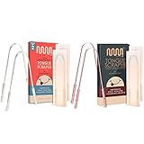 Mastermedi Family Pack Tongue Scrapers for Fresher Breath (Two Medical Grade Stainless Steel and Two