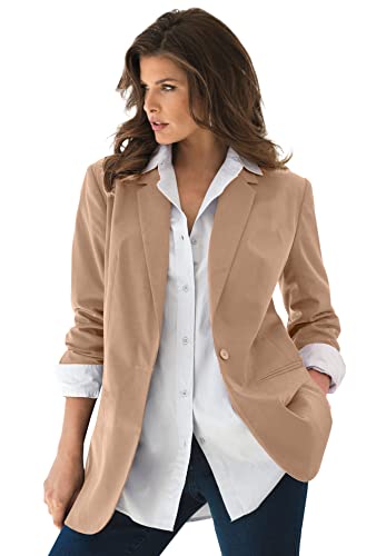 Roaman's Women's Plus Size Boyfriend Blazer