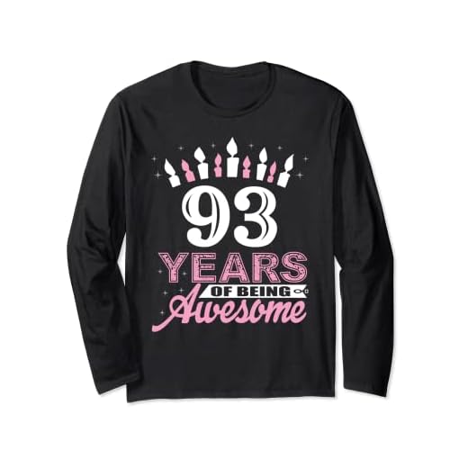 93 años de edad 93 cumpleaños camisas para mujer – regalo de vela Manga Larga