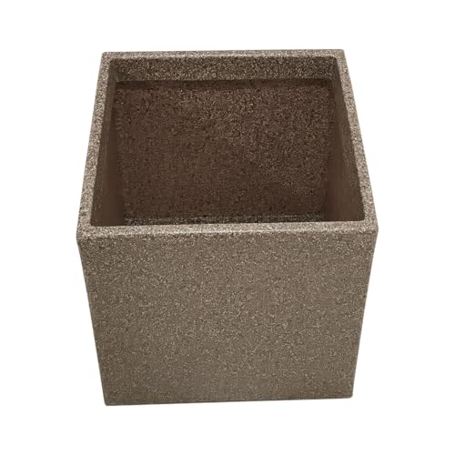 Image of Harshdeep Roto Pots - Quebec Square - 12 Inch Highly Durable, Lightweight Planter for Indoor Outdoor Home Balcony Garden Decor, Stone Finish (Sand Stone, Medium)