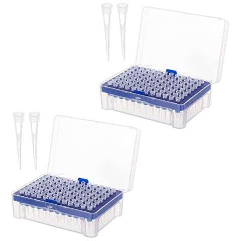 SUPERFINDINGS 192Pcs 10uL Pipettenspitzen Kunststoff Pipettenköpfe Klare Universelle Gefilterte Pipettenspitzen Für Laborbedarf Cover
