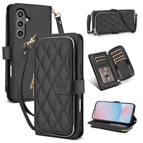 �ySucctopy�z�K�p��Galaxy S24 FE �P�[�X �蒠�^ �V�����_�[ ���|�� �΂ߊ|�� GalaxyS24FE �P�[�X �㎿PU���U�[ SM-S721Q / SCG30 ������� �h�J ��e�ʎ��[ �J�[�h�|�P�b�g�t�� �J�[�h���[ �S�ʕی� �Ϗ�