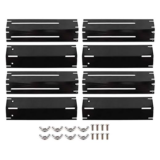Haofy Protetores de placa térmica, barracas de calor de aço inoxidável, 4 pacotes, substituição de escudo térmico de churrasqueira a gás, capas de queimador domador de chama para churrasqueira a gás