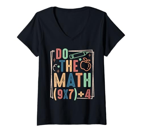 Womens Funny Do The Math 67 Meme Six Seven Boy Girl Teacher V-Neck T-Shirt