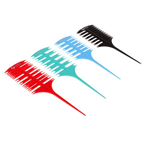 DYNWAVE 2-Way Weaving & Sectioning Foiling Comb Set (4-Packs) for Hair Coloring, Foiling, Highlighting, Balayage, Microbraiding and More