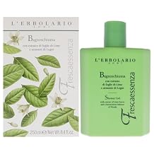 LErbolario Shower Gel Toning Body Soap with Plant Extracts and Vitamin E Energizing Body Wash with Woody, Citrus Scent - Frescaessenza - 8.4 oz