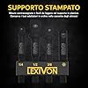 LEXIVON Set di Adattatori per Bussole a Percussione e Porta-Biti Magnetico | 4 Pezzi da 1/4 di pollice con Estensione a Scatto da 1/4, 3/8 e 1/2 Pollici | Include Supporto Organizzatore (LX-104)