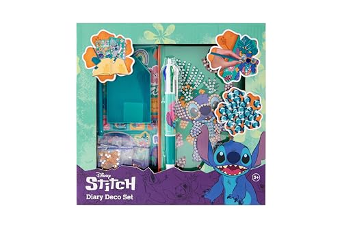 Set de Diario de Stitch para Niños | Set de Manualidades de Pintura de Diamantes para Niños a Partir de 3 Años | Con Pegatinas y Piedras de Brillo | Regalo Creativo para Niñas | Set de Manualidades