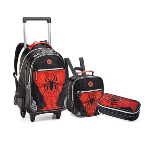 Kit Mochila Rodinha Para Meninos Super Aranha Escolar Spider