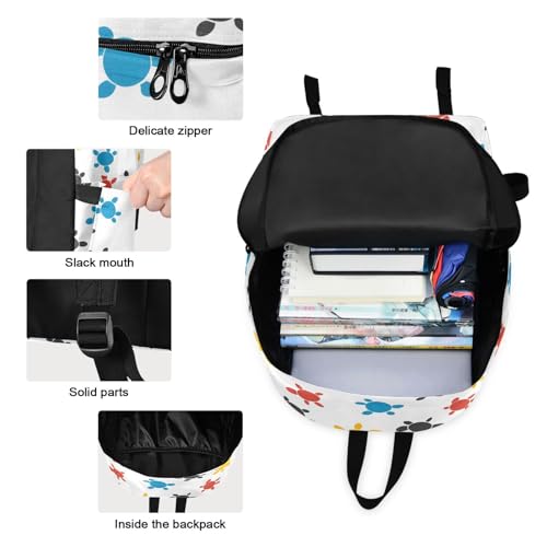 Backpack Lunch Bag Set Cartoon Sea Turtle Print, Big Storage Travel Backpacks with Insulated Lunch Box for Office Hiking Picnic3