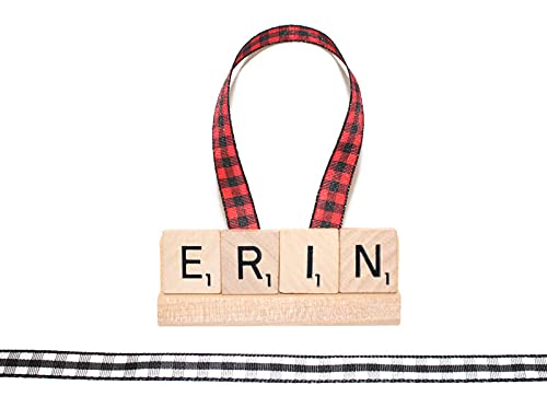 Miniatura 2 de Custom Ornament, Plaid Ornament, Scrabble Ornament, Personalized Christmas Ornament, Personalized Ornament, Name Ornament, (10-13 Letters)
