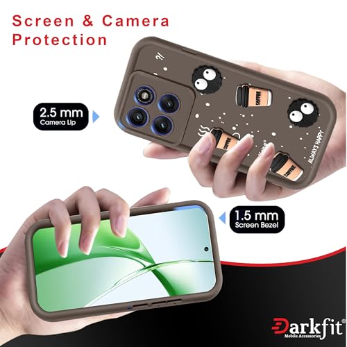 Image of DARKFIT Back Case Cover Compatible with Motorola Edge 60 Fusion | Cute Fun Cartoon Ball 3D Coffee Silicone Case | Body Protection | Camera Protection | Shock Proof | Color Brown | Pack of 1 |