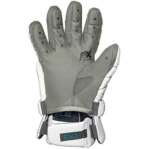 Warrior Evo Lacrosse Gloves, White, (2023 Model) (Medium, 12\")