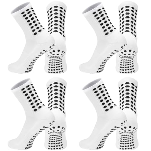 Elfcool Soccer Socks with Grip, 4/6 Pairs Non-Slip Pads Athletic Grip Soccer Socks for Men Women