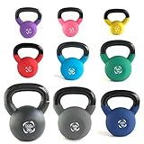 CALIDAD DE CONSTRUCCIÓN DE HIERRO FUNDIDO PARA TRABAJO PESADO: cada Kettlebell tiene un revestimiento de neopreno envuelto alrededor de un núcleo de hierro fundido de alta resistencia para proteger los pisos y reducir el ruido de impacto. El hierro fundido es altamente duradero y más concentrado que las pesas rusas de vinilo rellenas de concreto, lo que permite que el tamaño de las pesas rusas sea más compacto, lo que es perfecto para movimientos que necesitan un poco de espacio, como columpios