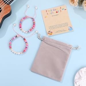 First Day of Preschool Bracelet Back to School Gifts for Kindergarten Preschool School Gift Mama and Mini Adjustable Mother Daughter Bracelets as Supplies for Girls to Relieve Study Anxiety
