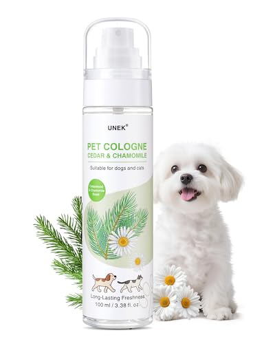 UNEK Hundeparfüm-Spray, Zedernholz-Duft Parfüm für Hunde & Katzen, Lang anhaltendes Deodorant & Fellpflege-Spray, pH-Neutral & Hautfreundlich, Nicht klebrig | 100ml