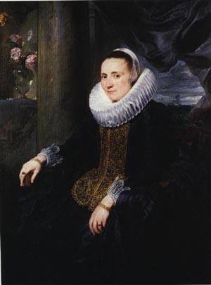 Reproduction peinture à l'huile Anthony Van Dyck Margareta Snyders tableau de maître