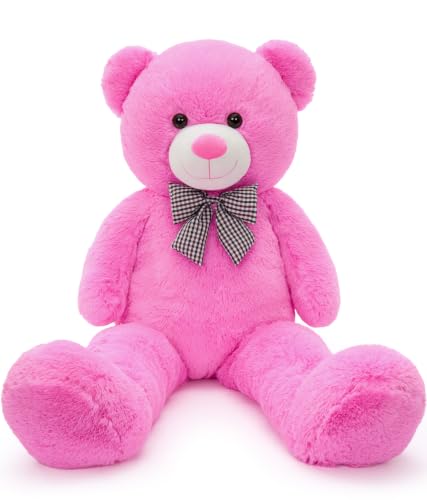 Image of MaoGoLan Giant Teddy Bear 4 Feet,Adorable and Cuddly Big Bear Stuffed Animal 47 inch, Classic Teddy Bear Plush Gift Decoration for Baby Shower,Party,Birthday,Valentines Day,Magenta