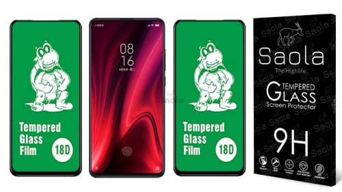 Image of Saola 18D Tempered Glass With Inbuilt AirBag Borders For Redmi K20 Pro (Pack Of 2) with Free Installation Kit. Full screen Coverage - 6.39 inch