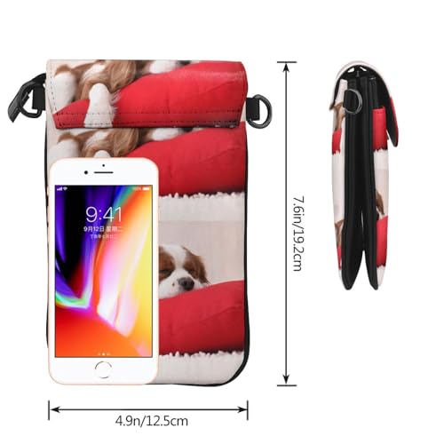 Sac Cavalier King Charles pour téléphone et cartes en cuir PU