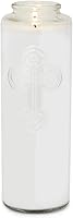 Root Candles 7-Day Devotional Prayer Candle Clear Glass - Long-Lasting Meditation Vigil Light, Embossed Cross, Made in USA