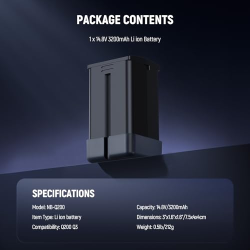 Image of NEEWER Q200 Q3 Replacement Battery, 14.8V /3200mAh Rechargeable Li ion Battery Pack Only Q200 Q3 Outdoor Flash Strobe Light for Outdoor Photography, NB-Q200