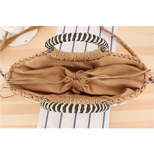Bolso Mini Media Luna de Rattán y Paja para Mujer miniatura 3