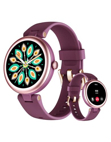 �X�}�[�g�E�H�b�` ���f�B�[�X ������ �r���v �����p Smart Watch Women 1.2�C���`�����׉�� iPhone/Android�Ή� ���M�ʒm �������������Ǘ� �����Վ��R�ݒ� ���{��������t�� Lynn (�p�[�v���S�[���h)