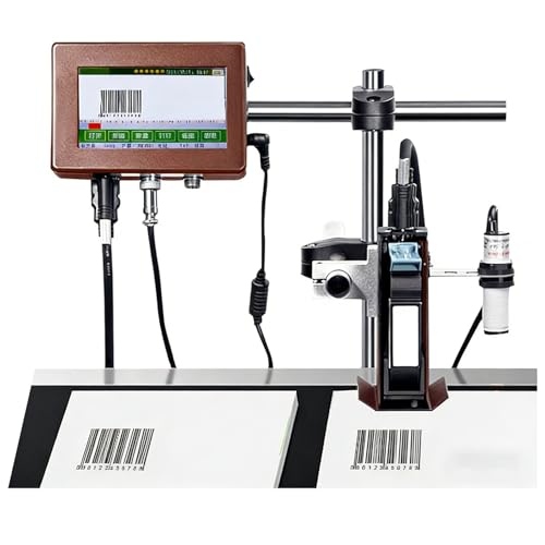 COUCHO Impresora de inyección de Tinta Industrial, codificadora Fechas, codificadora automática inyección Tinta para línea producción, Impresora Fecha con Pantalla táctil, 12,7 mm ⭐