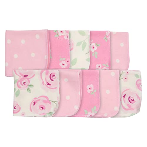 Image of Gerber Baby 10-Pack Terry Washcloths, Floral, One Size