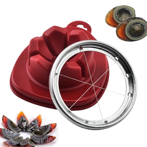Cortador de huevos para huevos duros – Cortador de huevos duros, base antideslizante de acero inoxidable, herramienta de corte para decoración alimentaria, preparación de comidas domésticas