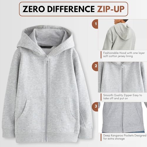 Kids Zip Up Hoodie Sweatshirt for Children & Young Adults - Unisex Weighted Zipper Hoodie for Kids2