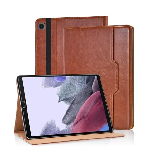 Varohix Case for Samsung Galaxy Tab A7 Lite 8.7 Inch 2021 Cover (Model SM-T227/T225/T220) Multi-Angle Viewing Stand with Hand Strap, Brown