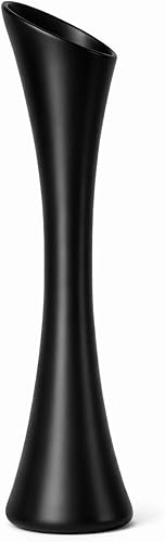 Big Size Plastic Vase,Tall Flower Vase,Modern Decorative Vase,Black White Vases,19 Inch Vase for Floral Arrangement Centerpiece Tabletop Floor Indoor Decoration and Floral Arrangement (Black)