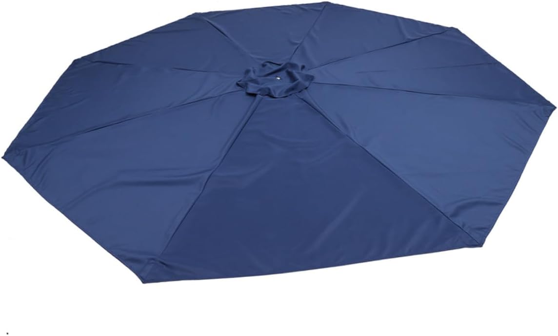 Patio Umbrella Replacement Canopy Fabric for Table Outdoor 2.7m 8-rib Polyester Canopy Cover Navy Sun Protection Waterproof