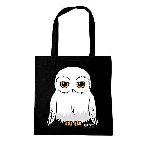Logoshirt® Harry Potter | Lechuza | Hedwig | Sac de courses | Bolsa de algodón | Impresa I Asas largas | negro | Diseño original con licencia
