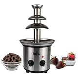 Total Chef 3 Tier Chocolate Fountain Machine – Mini Fondue Fountain for Chocolate, Cheese & Dessert – Fuente de Chocolate para Fiesta, Chocolate Fondue Set for Party and Events, Queso Fountain