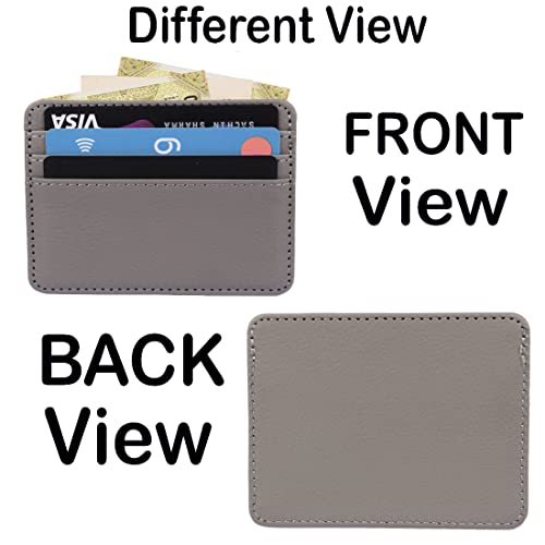 Image of Stealodeal Grey Slim Leather Debit /Credit with Cash Slots (Unisex) 4 Slots Card Holder