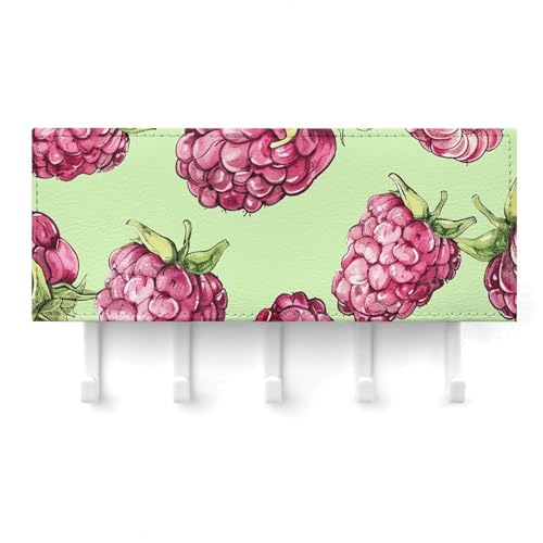 Gancho para llaves de pared resistente con diseño de melocotón y frambuesa 7