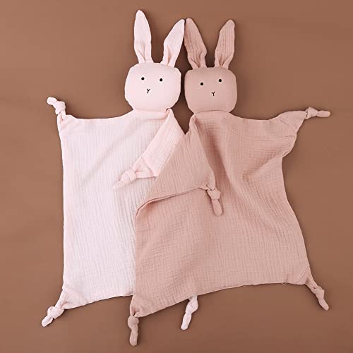 Image of Surakey Baby Cotton Hooded Towel Blanket Soft Newborn Sleeping Bunny Dolls Kids Fashion Sleep Toy Soothe Appease Towel Bibs Plush Comforting Toy for Boy Girl (Type 1)