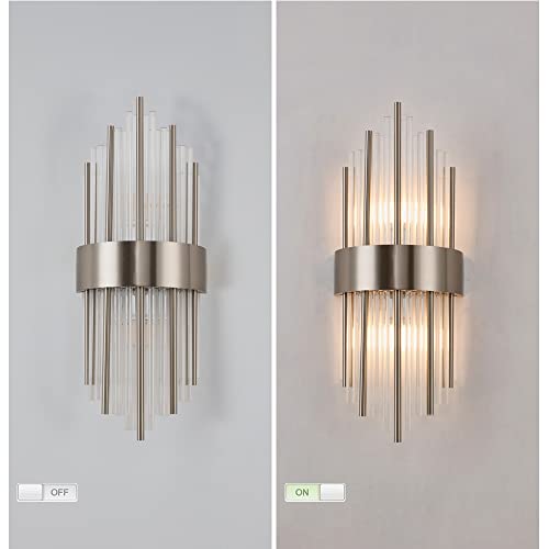 Wabon Modern Crystal Wall Lamp Nickel Wall Sconce Crystal Wall Light Fixtures For Living Room Bedside Hallway Stairway #TOP5