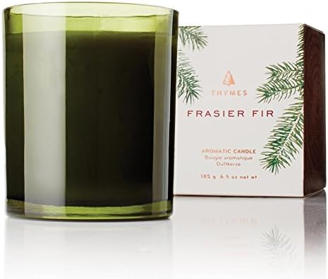 Thymes Frasier Fir Candle, Molded Green Glass